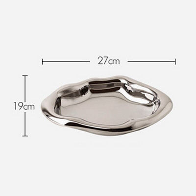 Moderni keramički posrebreni tanjur Dekoracija stola Kreativna umjetnost Ink Dot Pladanj za odlaganje Kuhinjski tanjur za dnevni boravak Dekorativni tanjur