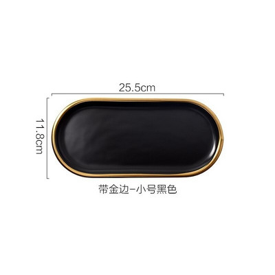 Pozlaćeni mramorni pladanj za pohranu, keramički europski tanjuri za punjenje, hrana, voće, desert, ovalno jelo, pladanj za nakit, ukrasni pladanj