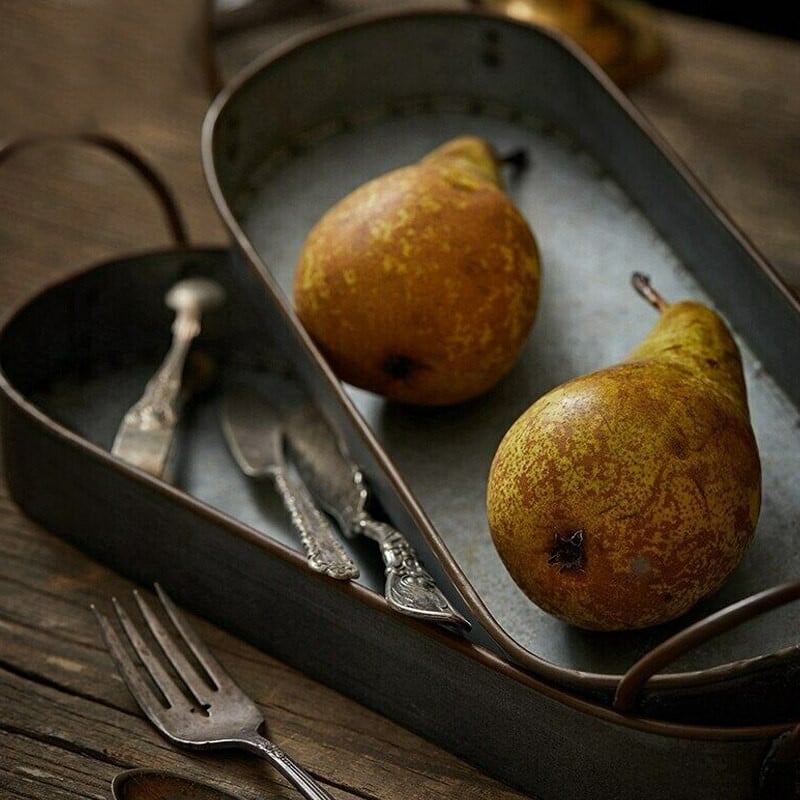 Vintage stílusú fém tálaló kosár francia vidéki ételek Kopott rusztikus otthoni meleg akció Otthoni tárolás Szervezet