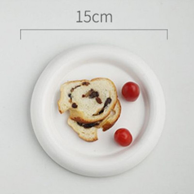 Bijeli keramički tanjur Home Western Food Okrugli tanjur Kreativni odrezak Nordijsko posuđe Slatko glavno jelo Kuhinjski pribor