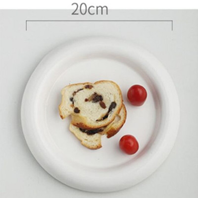 Bijeli keramički tanjur Home Western Food Okrugli tanjur Kreativni odrezak Nordijsko posuđe Slatko glavno jelo Kuhinjski pribor