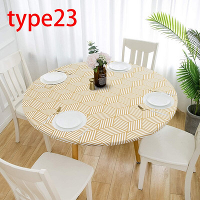 1 db Kerek vízálló, csúszásmentes asztaltakaró elasztikus klasszikus mintás terítővédő kávézóasztal alátéthuzatok otthoni konyha dekoráció