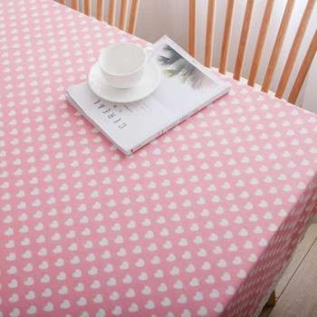 Покривка за маса с щампа на розово сладко сърце с дантелена рамка за кухня, трапезария, домашен декор, правоъгълна ленена декоративна покривка
