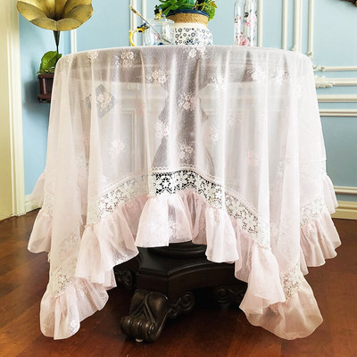 Fețe de masă din dantelă cu trandafir mândru Fețe de masă rotunde prințesă Accesorii pentru decorarea nunții Husă de masă brodata Acasă TV Prosop