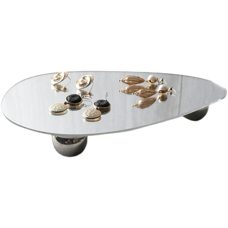 Oglindă neregulată din acrilic Tavă pentru bijuterii Ornamente mici Cercei de susținere inferioară Suport de prezentare Tavă de depozitare Decorare