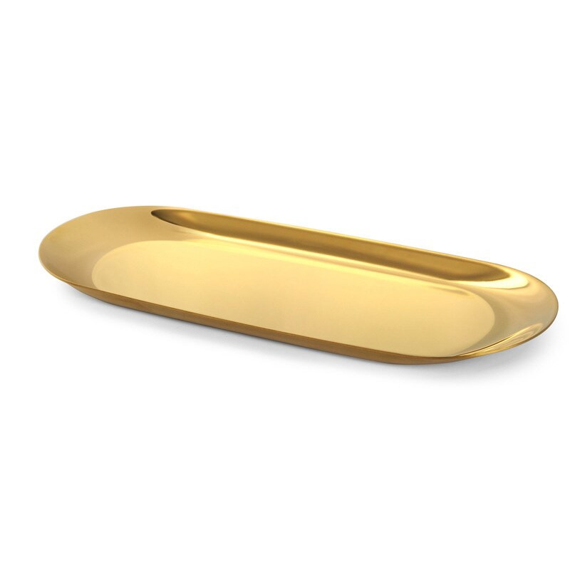 Noua tavă ovală din oțel inoxidabil 23X9,5x1cm Tavă de servire metalică multicoloră pentru alimente pentru aromoterapie Lumânare Instrument Baie Bucătărie Bijuterie