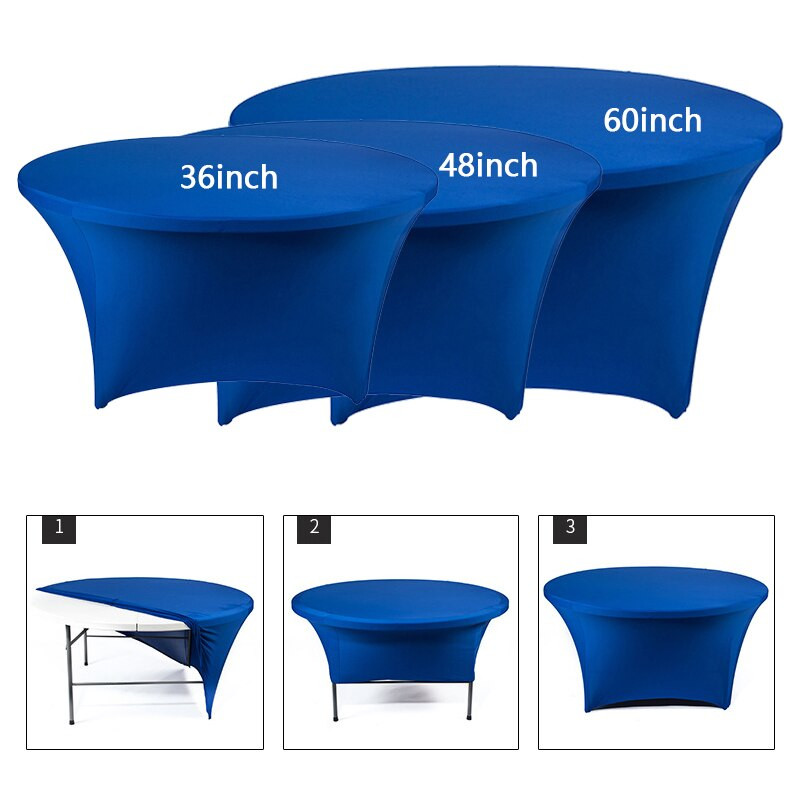 Nagy nyúlású lycra terítő, kerek koktél spandex asztalterítő huzat esküvői bankettre Szállodai büfé Asztalterítők Dekoráció