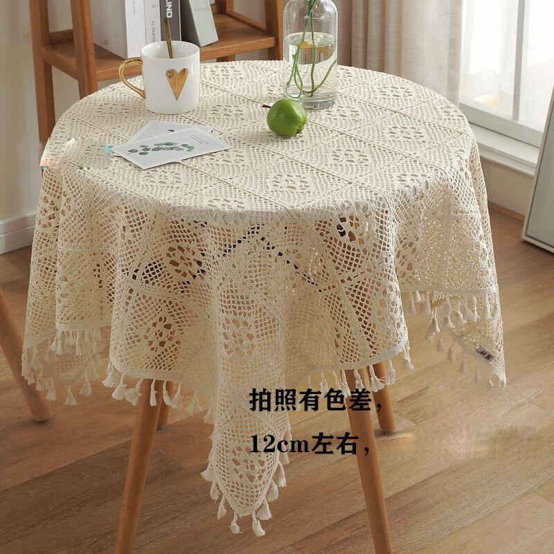 Elegantiškas Europos gėlių staltiesės papuošimas Rankų darbo megzta nėriniuota staltiesė medvilninė tuščiavidurė restorano kavos staliuko danga