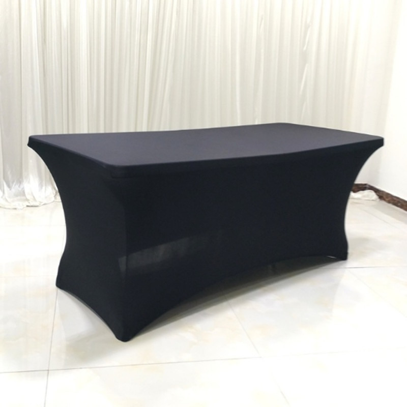 1 bucată dreptunghiulară acoperită pentru masă spandex elastic pentru nuntă, lycra elastică, cârpă de masă lungă pentru hotel, eveniment, petrecere, decorare
