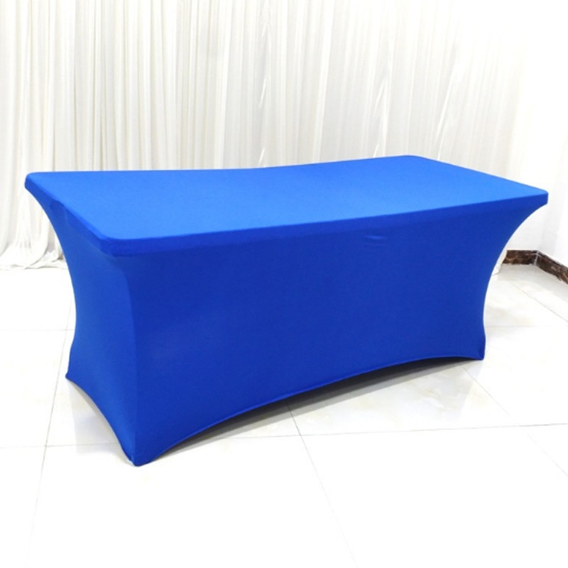 1 bucată dreptunghiulară acoperită pentru masă spandex elastic pentru nuntă, lycra elastică, cârpă de masă lungă pentru hotel, eveniment, petrecere, decorare
