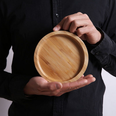 Drevený bambusový servírovací podnos, šálka čaju, podnosy s podšálkami, tanier na ovocie, úložný paletový tanier, dekorácia japonského jedla, obdĺžnikový tanier
