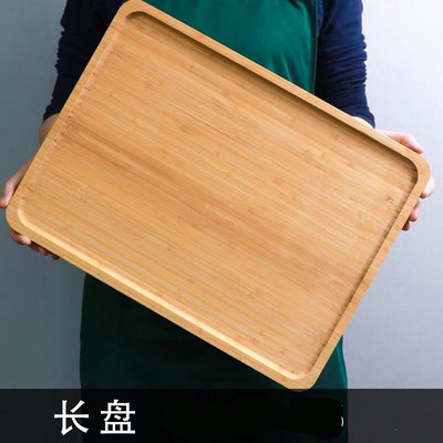 Drevený bambusový servírovací podnos, šálka čaju, podnosy s podšálkami, tanier na ovocie, úložný paletový tanier, dekorácia japonského jedla, obdĺžnikový tanier