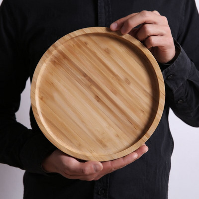 Drevený bambusový servírovací podnos, šálka čaju, podnosy s podšálkami, tanier na ovocie, úložný paletový tanier, dekorácia japonského jedla, obdĺžnikový tanier