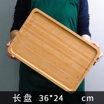 Drevený bambusový servírovací podnos, šálka čaju, podnosy s podšálkami, tanier na ovocie, úložný paletový tanier, dekorácia japonského jedla, obdĺžnikový tanier