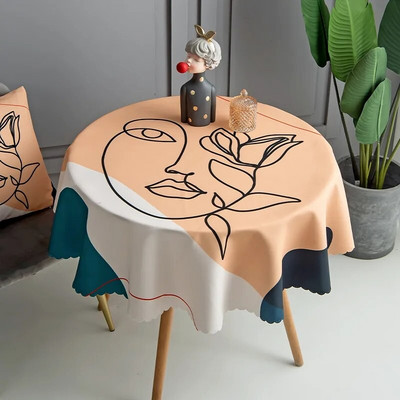 Išdidžios rožės vandeniui atspari spausdinta staltiesė apvali staltiesė arbatos staltiesė kaimo medvilninė užvalkalas kambario namų dekoras Kalėdos