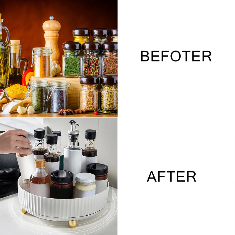 Pöördlaua kapi organiseerija Ergonoomilise disainiga plaadimängija pööratav maitseainehoidja Köögis hoiule Vürtsihoidik Kosmeetiline meik