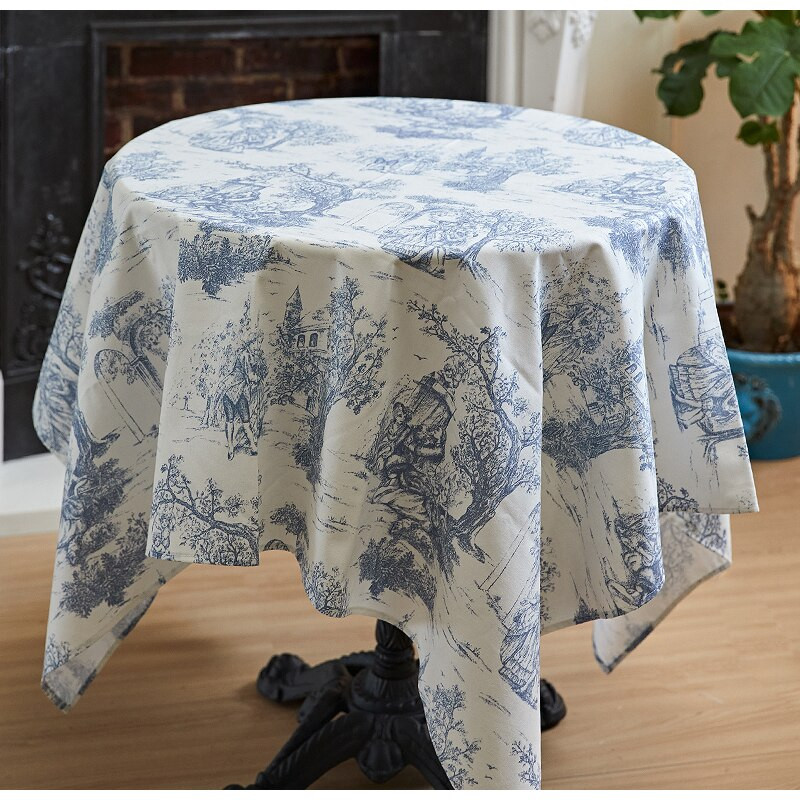 Európsky domáci obrus Toile De Jouy INS francúzsky retro obrus bavlnený ľanový obrus na stôl kuchyňa jedáleň párty sviatok piknik