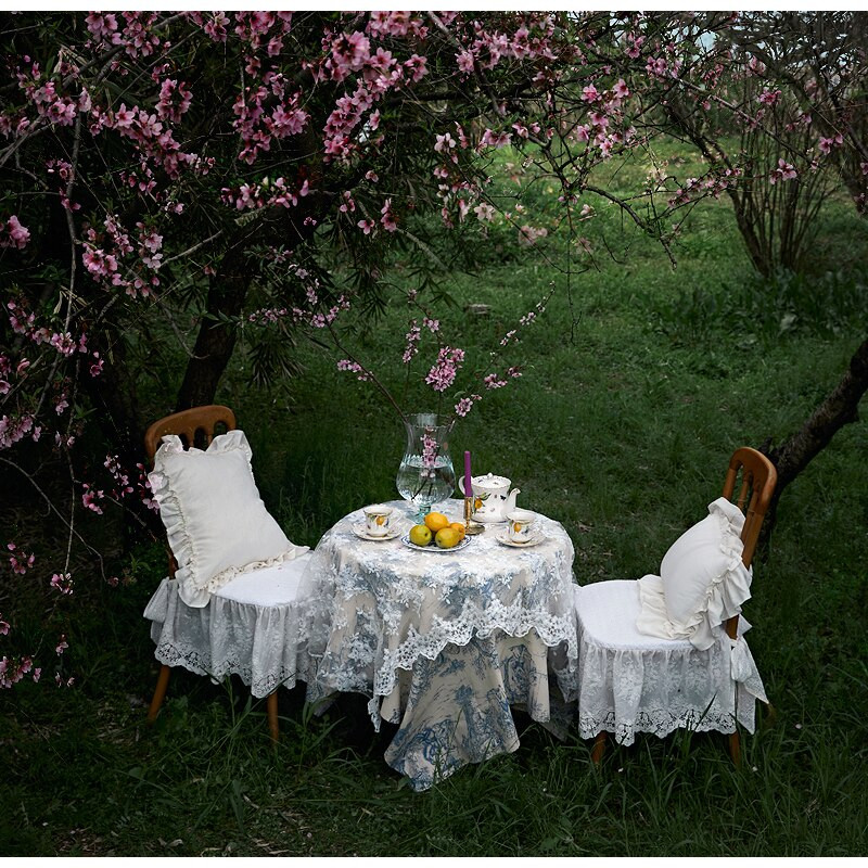 Európsky domáci obrus Toile De Jouy INS francúzsky retro obrus bavlnený ľanový obrus na stôl kuchyňa jedáleň párty sviatok piknik