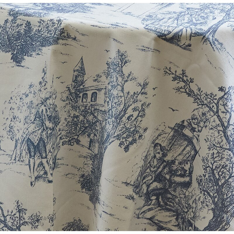 Európsky domáci obrus Toile De Jouy INS francúzsky retro obrus bavlnený ľanový obrus na stôl kuchyňa jedáleň párty sviatok piknik