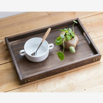 1 Τεμάχιο Ρετρό ξύλινη παλέτα Ορθογώνιοι Δίσκοι Αποθήκευσης Ξενοδοχείο Επιδόρπιο Δείπνο Τσάι Φαγητό Δίσκος σερβιρίσματος Εργαλείο κουζίνας σπιτιού