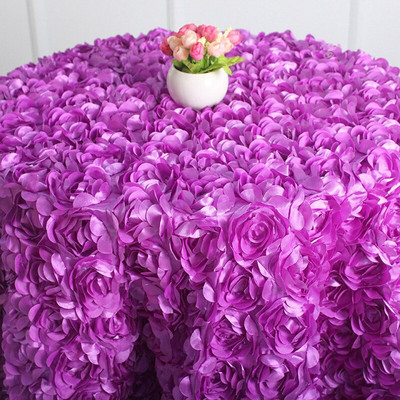 Romantický obrus s okvetnými lístkami, 3D obrus s ružovým kvetom, svadobný obrus, DIY dekorácia, párty, svadobné pozadie, domáca párty, banketová dekorácia