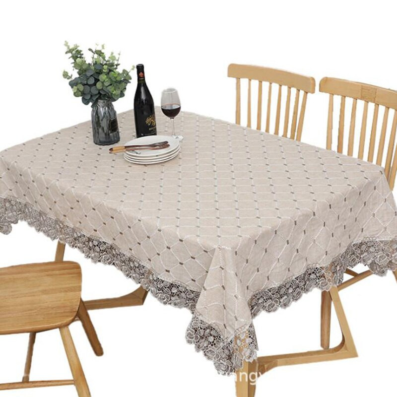 Modern egyszerű kockás terítő pasztorális pamut vászon étkezőasztal asztalterítő csipke porálló huzat törölköző teásterítő asztali futó