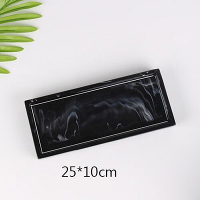 JINSERTA marmurinis laikymo padėklas dervos papuošalų ekrano lėkštė kosmetikos organizatorius stačiakampis namų restoranas viešbučio serviravimo padėklas