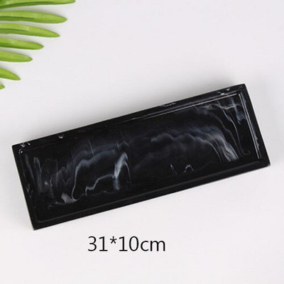 JINSERTA marmurinis laikymo padėklas dervos papuošalų ekrano lėkštė kosmetikos organizatorius stačiakampis namų restoranas viešbučio serviravimo padėklas