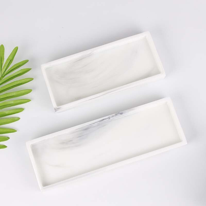 JINSERTA marmurinis laikymo padėklas dervos papuošalų ekrano lėkštė kosmetikos organizatorius stačiakampis namų restoranas viešbučio serviravimo padėklas