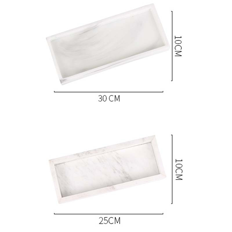 JINSERTA marmurinis laikymo padėklas dervos papuošalų ekrano lėkštė kosmetikos organizatorius stačiakampis namų restoranas viešbučio serviravimo padėklas