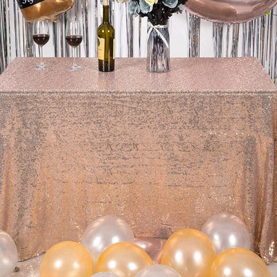 Stolnjak od 6*4 stope od ružičastog zlata Pravokutni ukrasni pokrivač za stol Vjenčanje Rođendan Baby Shower Party Stolnjak sa sjajnim šljokicama