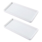2 ks/1 ks obdĺžnikové porcelánové tácky do kúpeľne, úložné tácky do kúpeľne, keramická základňa, sanitárne úložné palety, servírovací tácka na jedlo pre hotel KTV