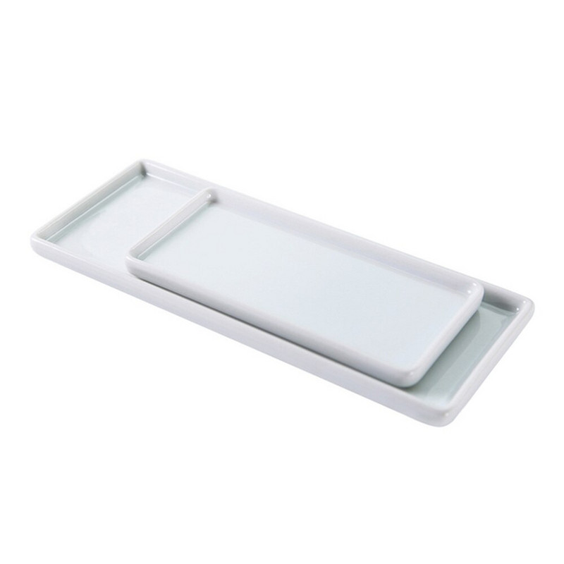 2 ks/1 ks obdĺžnikové porcelánové tácky do kúpeľne, úložné tácky do kúpeľne, keramická základňa, sanitárne úložné palety, servírovací tácka na jedlo pre hotel KTV