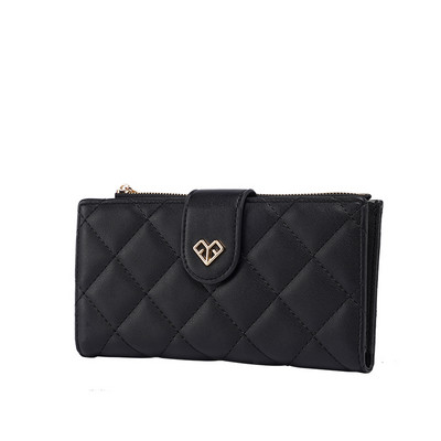 Portofel de dama cu forma patrata si element metalic