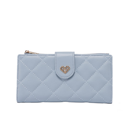 Portofel de dama cu forma patrata si element metalic