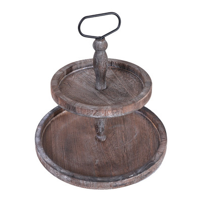 Kavos mediena Dviejų pakopų padėklas Valgomasis Namų Vakarėlis Dekoratyvinis Organizatorius Pusryčių Arbata Daugiafunkcis Virtuvės Stalviršis