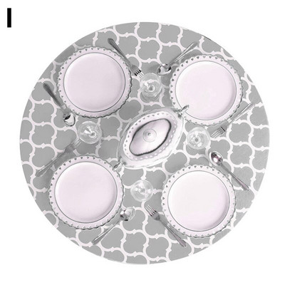 Plastični pokrivač za stol otporan na prašinu otporan na mrlje Vodootporan okrugli stolnjak F/ Elastični stolnjak za kućnu blagovaonicu