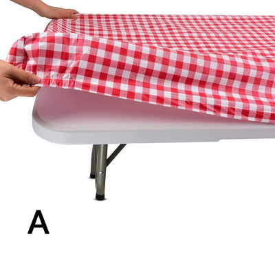 Vodootporni PVC plastični stolnjak Navlaka za stol otporna na ulje Pravokutna flanelska elastična traka za stolnjak Karirana prostirka za kućnu večeru