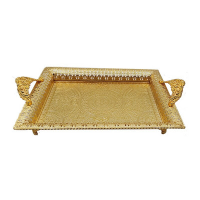 PLACĂ VASA tavă alimentară ceai dreptunghiulară retro tavă argintie farfurie flori fructe tava desert depozitare obiect bucătărie Vandejas Decorativa