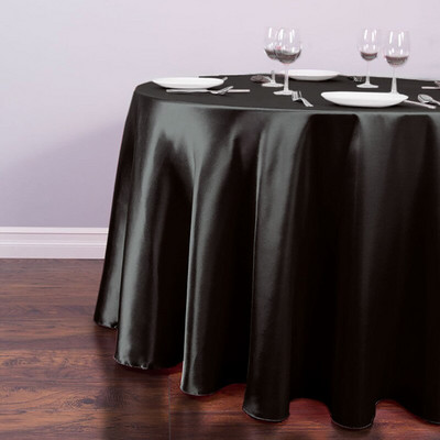 145 cm lesklý okrúhly obrus, elegantný polyesterový obrus, saténové obrusy na stôl pre domácnosť, svadbu, hostinu, dekoráciu hotela