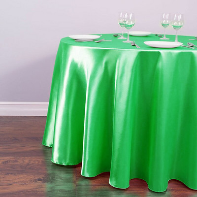 145 cm lesklý okrúhly obrus, elegantný polyesterový obrus, saténové obrusy na stôl pre domácnosť, svadbu, hostinu, dekoráciu hotela