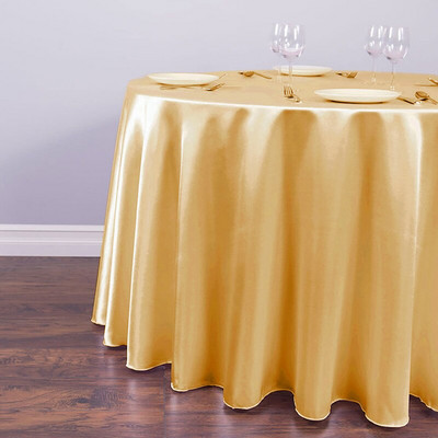 145 cm lesklý okrúhly obrus, elegantný polyesterový obrus, saténové obrusy na stôl pre domácnosť, svadbu, hostinu, dekoráciu hotela