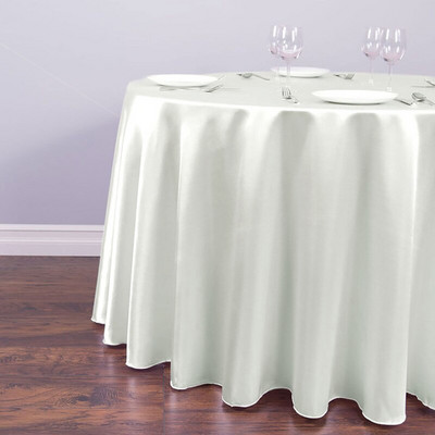 145 cm lesklý okrúhly obrus, elegantný polyesterový obrus, saténové obrusy na stôl pre domácnosť, svadbu, hostinu, dekoráciu hotela