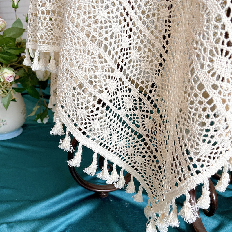 Nėrinių tuščiavidurė dekoratyvinė staltiesė nerta kavos stalo kilimėlis staltiesė lauko iškyloms valgomojo stalo danga Namų dekoras