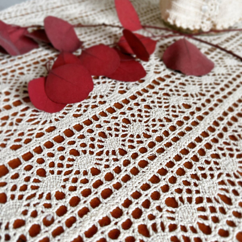 Nėrinių tuščiavidurė dekoratyvinė staltiesė nerta kavos stalo kilimėlis staltiesė lauko iškyloms valgomojo stalo danga Namų dekoras