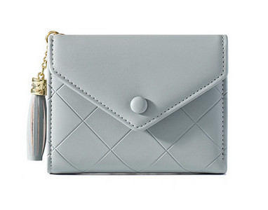 Portofel de dama din piele ecologica cu element auriu