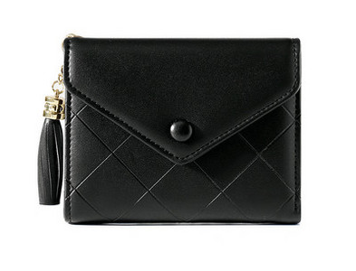 Portofel de dama din piele ecologica cu element auriu