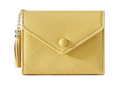 Portofel de dama din piele ecologica cu element auriu