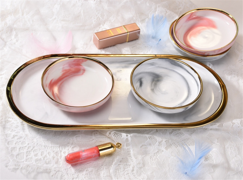 Nordijska keramička mala posuda za nakit Naušnice Ogrlica Prsten Tanjuri za pohranu Voćni desert Posuda Dekoracija Posuda za umak