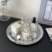 Tükör ezüst tálca rozsdamentes acél High Sense asztali tárolótálca Kozmetika ékszerek Különféle kulcstároló doboz dekoratív tálca